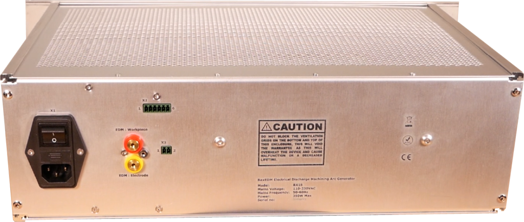 Rear panel of the BX18 arc generator
