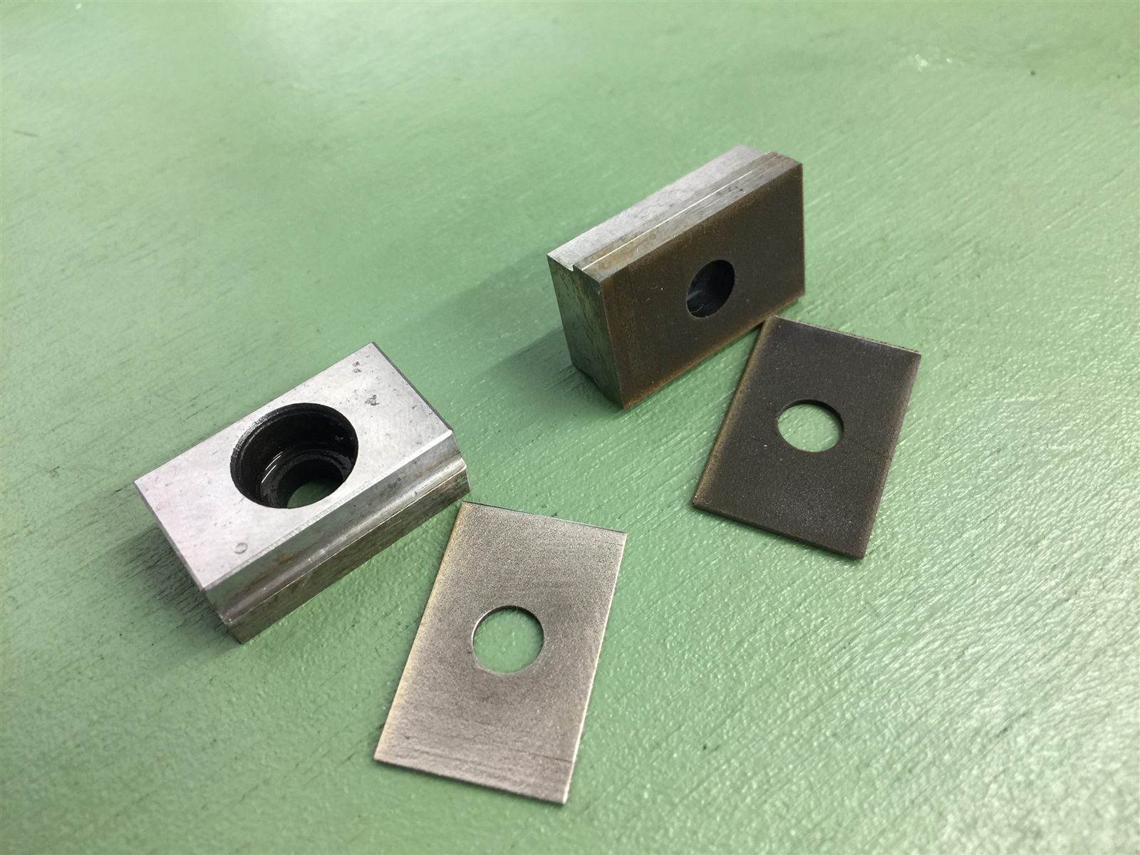 Steel blocks and plates with round holes