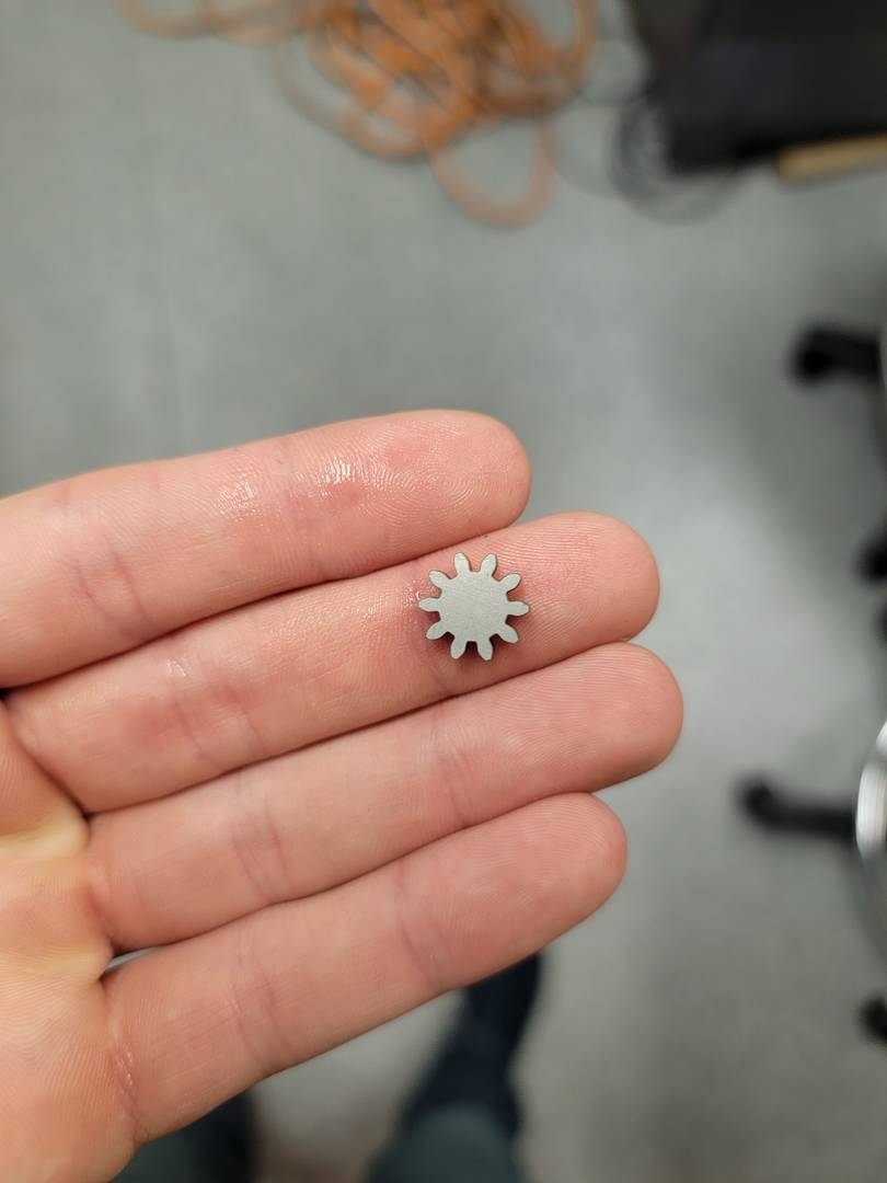Tiny sprocket in a hand