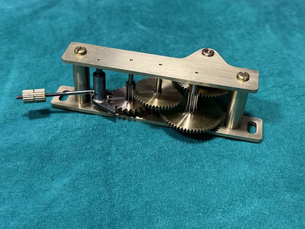 Assembled timer mechanism with brass gears